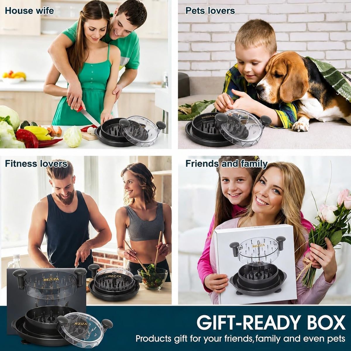 Rezuza Large Chicken Shredder (Rotary Style) – Quickly shreds meat and Chicken